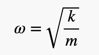 omega equals sqrt k m.